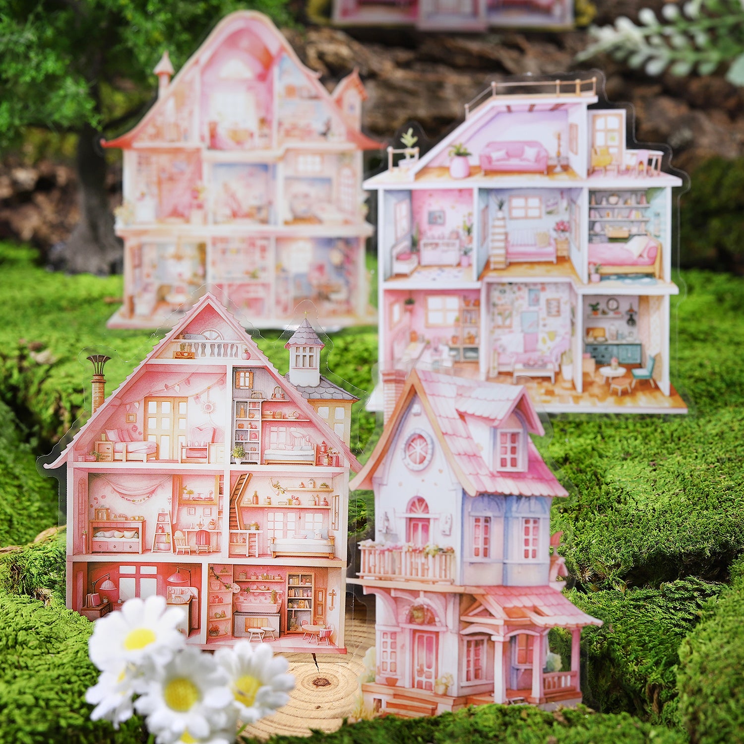 S-159- Dreamy small house Series Stickers -5Pcs each pack