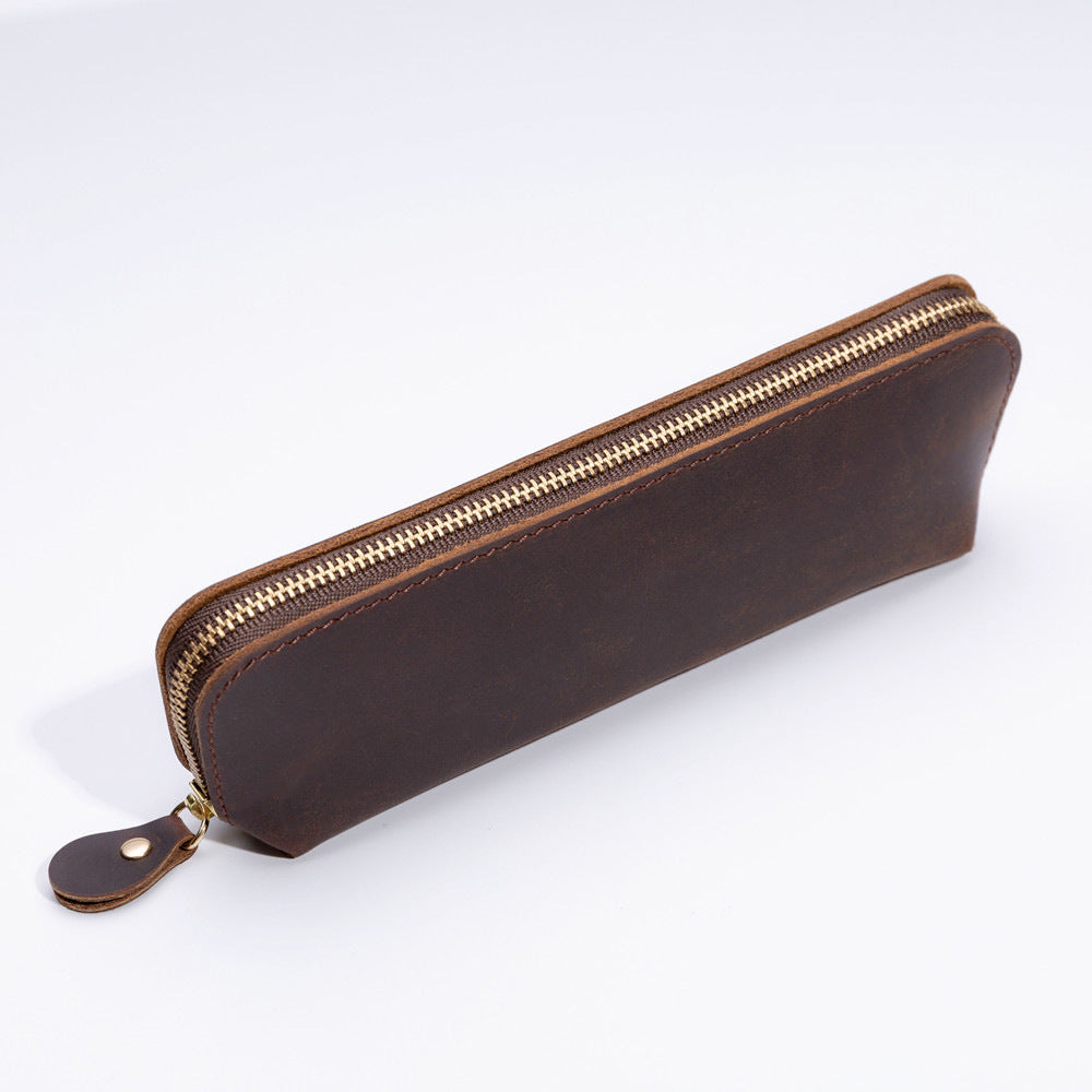 L-20- Leather Zipper Pen Pouch