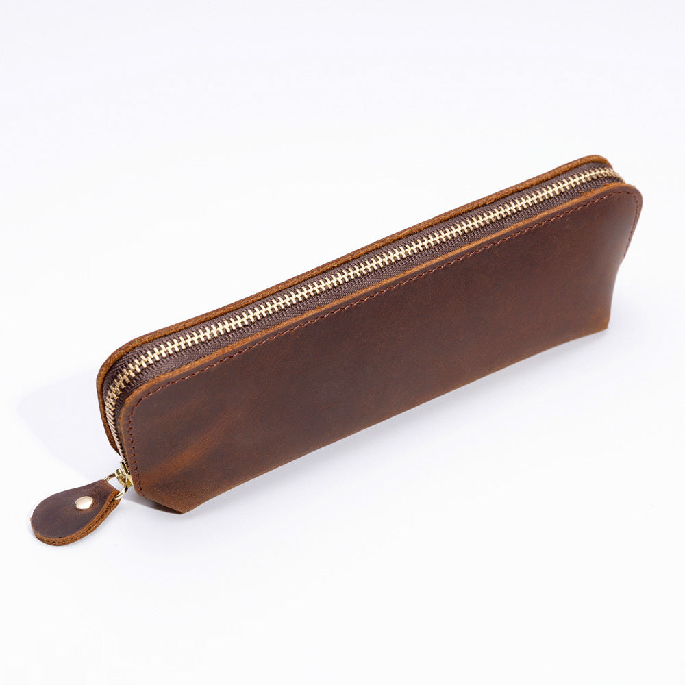 L-20- Leather Zipper Pen Pouch