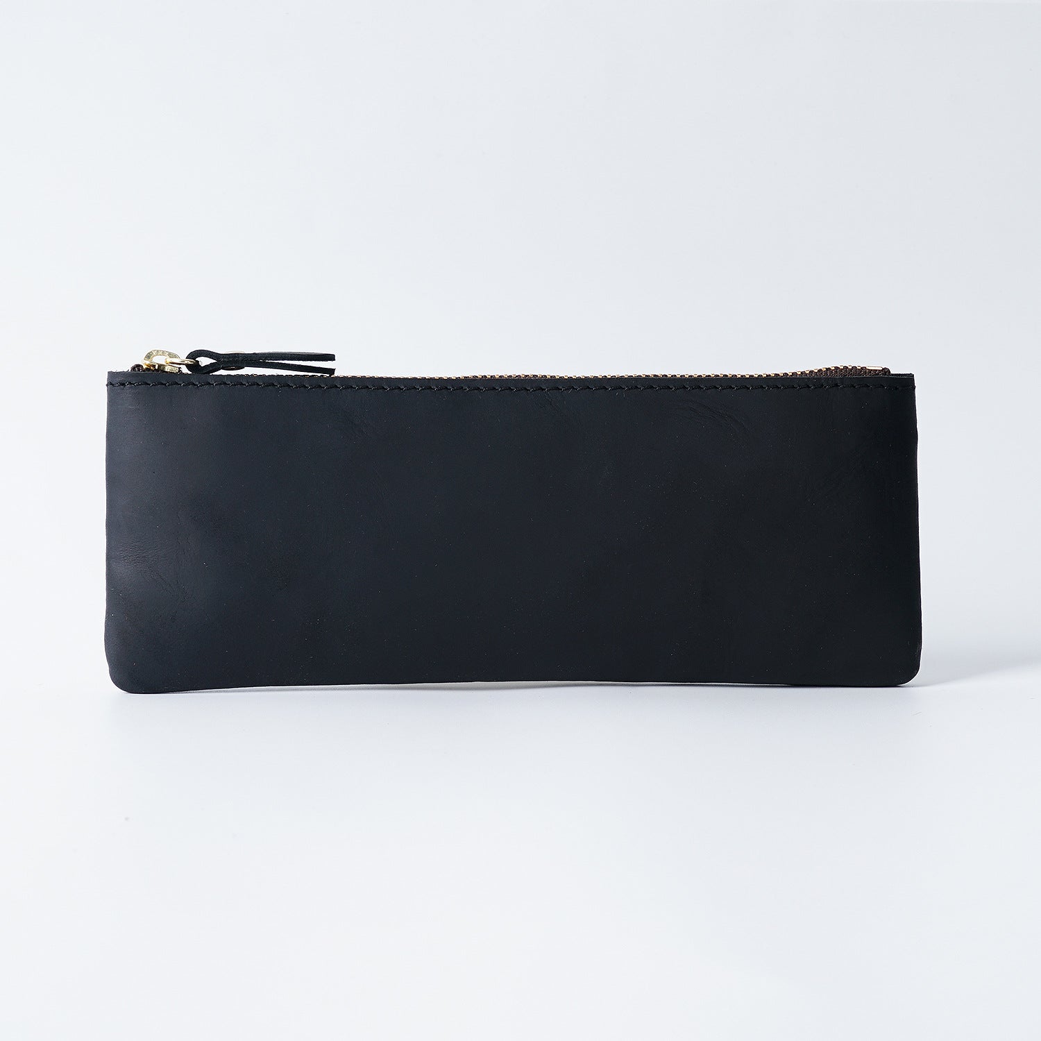 L-10-Leather Zipper Simple Small Pen Pouch